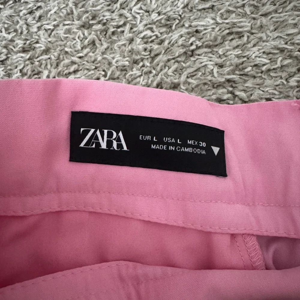 Zara Pink Wide-Leg Women's Pants - Picture 2 of 3